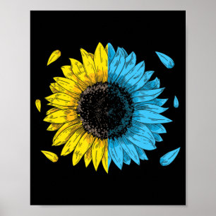 Affiche Symbole drapeau ukrainien Tryzub Aimer Soutenir l'