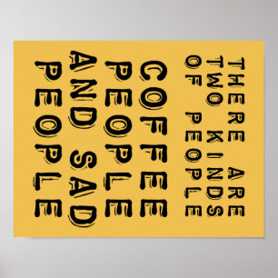Affiche Symbole Drôle Des Gens Du Café Et Des Personnes Tr