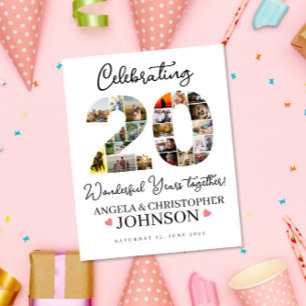 Affiche Symbole du 20e anniversaire du Mariage Photo Colla