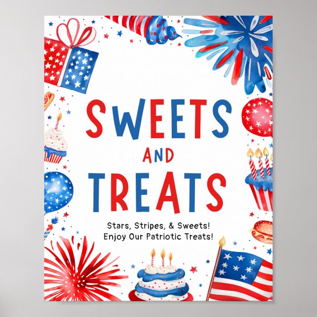 Affiche Symbole du 4 juillet Patriotic Summer Sweets and T (Devant)
