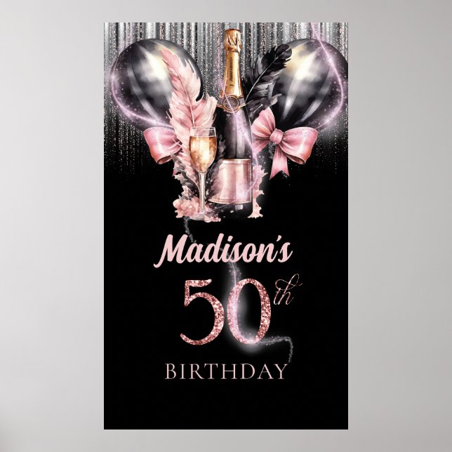 Affiche Symbole du 50e anniversaire de la fête du vin Rose (Devant)