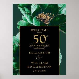 Affiche Symbole du 50e anniversaire de la florale verte No