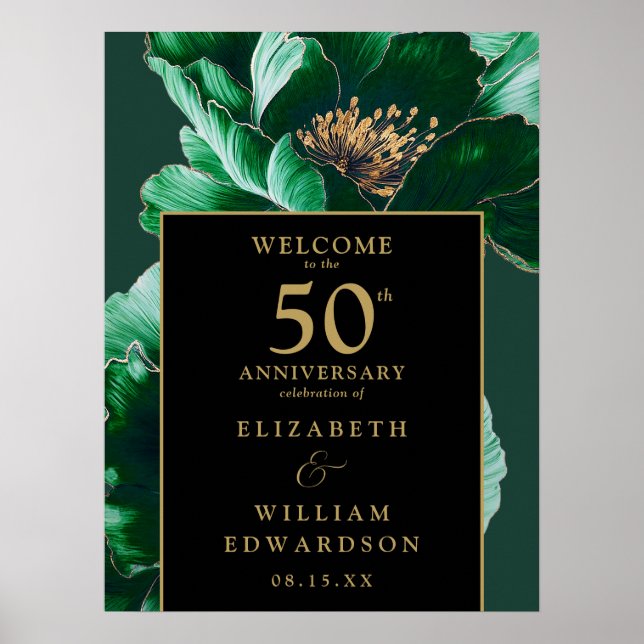 Affiche Symbole du 50e anniversaire de la florale verte No (Devant)