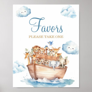Affiche Symbole du Baby shower d'arche du mignon Noah Favo