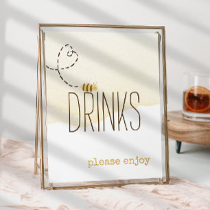 Affiche Symbole du Baby shower de boisson Sweet Bumble Bee