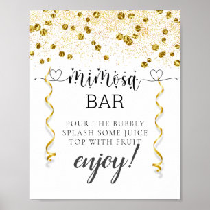 Affiche Symbole du Baby shower de calligraphie Mimosa