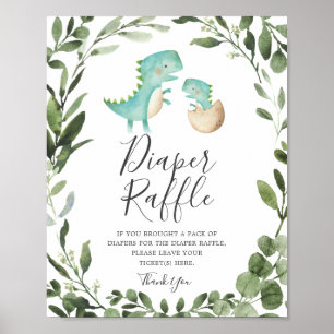 Affiche Symbole du Baby shower de couches Dinosaure pour b