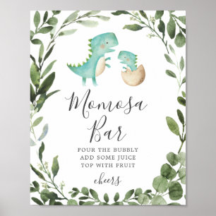 Affiche Symbole du Baby shower de dinosaure pour bébé mama