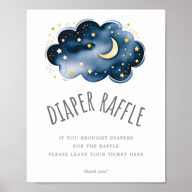 Affiche Symbole du Baby shower de la lune et des étoiles (Devant)