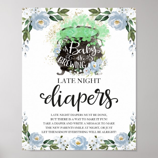 Affiche Symbole du Baby shower des Diapositives de nuit d' (Devant)
