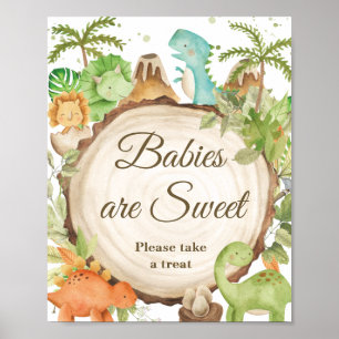 Affiche Symbole du Baby shower des Dinosaures
