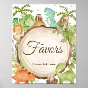 Affiche Symbole du Baby shower des Dinosaures