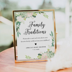 Affiche Symbole du Baby shower des traditions de la famill