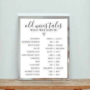 Affiche Symbole du Baby shower Old Wives Tales