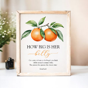 Affiche SYMBOLE DU Baby shower orange