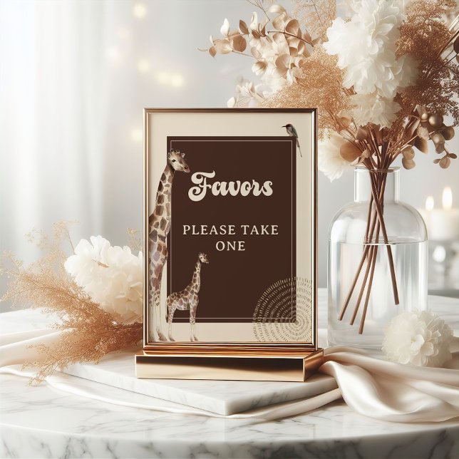 Affiche Symbole du Baby shower Safari Giraffe Faveurs (Créateur téléchargé)