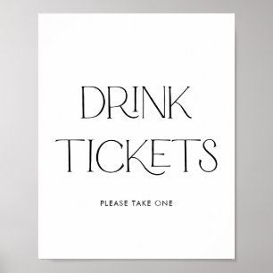 Affiche Symbole du billet de boisson Mariage moderne