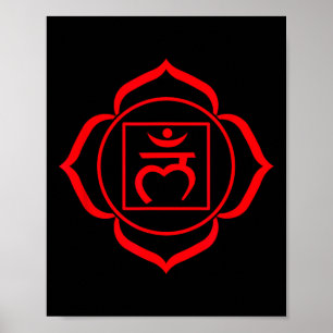 Affiche Symbole du chakra racine rouge Muladhara yogi Yoga