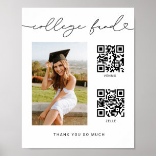Affiche Symbole du code QR de la photo d'obtention d'un di