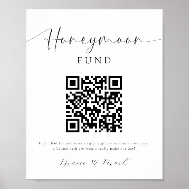 Affiche Symbole du code QR du fonds de lune de miel (Devant)