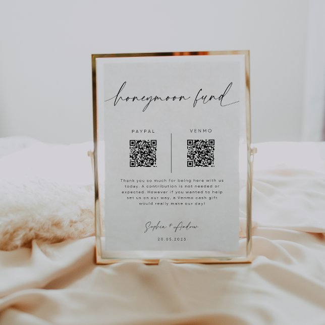 Affiche Symbole du code QR du fonds de lune de miel | Mari (Créateur téléchargé)