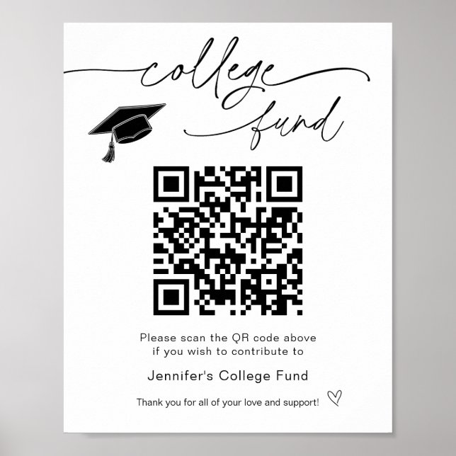 Affiche Symbole du code QR du fonds du collège (Devant)