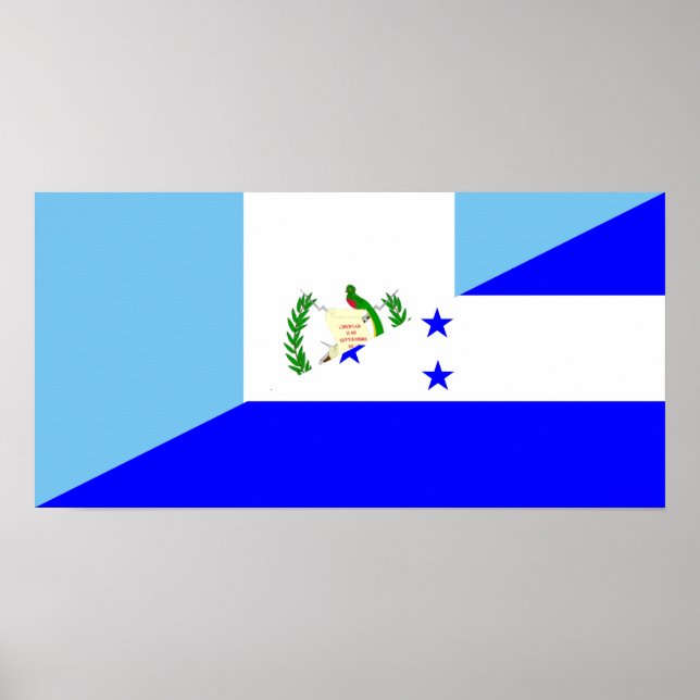 Affiche symbole du demi-drapeau du guatemala honduras (Devant)