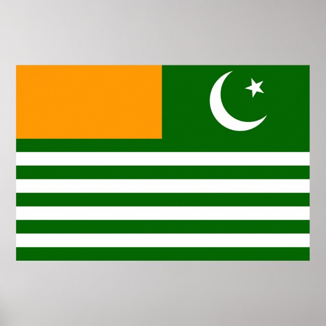 Affiche Symbole du drapeau de l'État du Cachemire Azad Pak (Devant)
