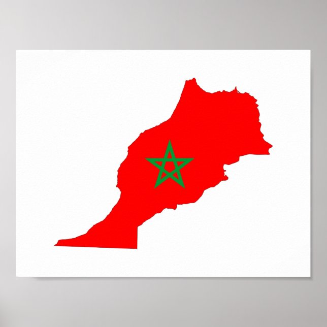 Affiche symbole du drapeau du pays du maroc (Devant)