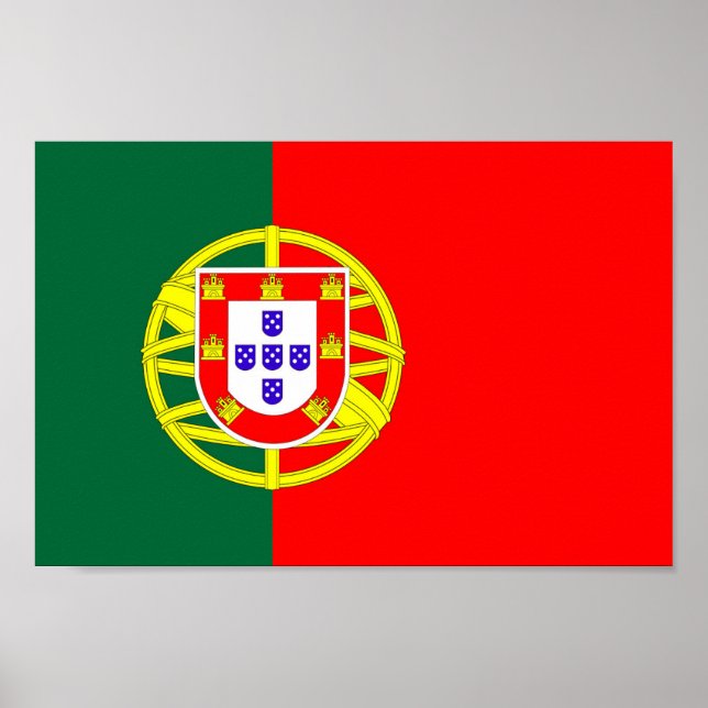 Affiche symbole du drapeau du pays portugais (Devant)