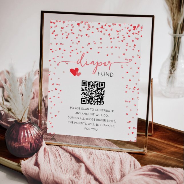 Affiche Symbole du fonds de couches Baby shower cadeau en  (little sweetheart baby shower)