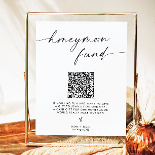Affiche Symbole du fonds Lune de miel du Code QR, signatur