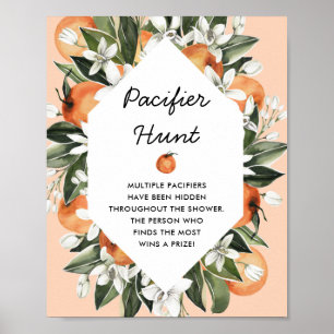 Affiche SYMBOLE DU JEU DE CHASSE Baby shower Cutie