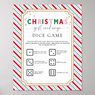 Affiche Symbole du jeu d'échange de cadeaux de Noël