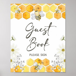 Affiche Symbole du livre d'hôtes Honey Bee Yellow Shoe