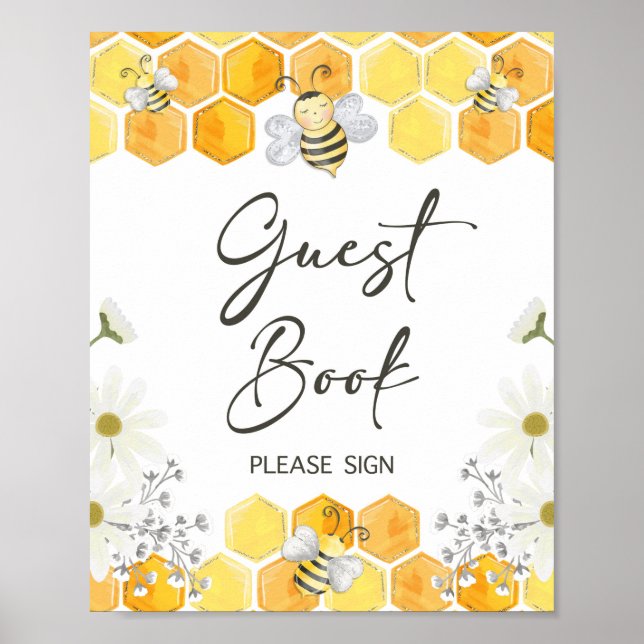 Affiche Symbole du livre d'hôtes Honey Bee Yellow Shoe (Devant)