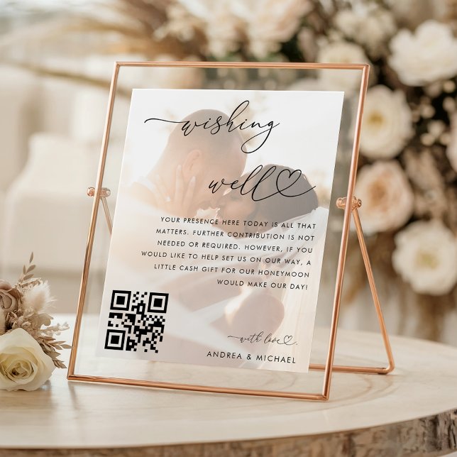 Affiche Symbole du Mariage du code QR pour le fonds de lun (Créateur téléchargé)