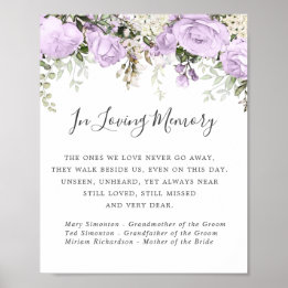 Affiche Symbole du Mariage floral blanc violet