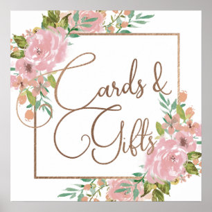 Affiche Symbole du Mariage pour cartes et cadeaux Roses