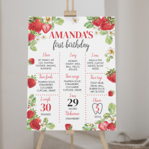 Affiche Symbole du premier anniversaire de la fraise