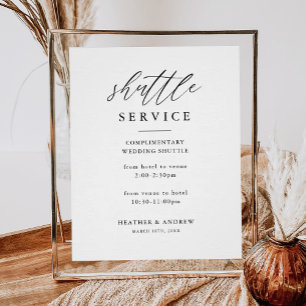Affiche Symbole du service de navette de mariage élégant n