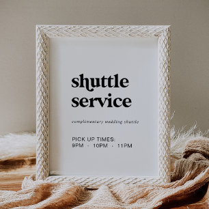 Affiche Symbole du service de navette moderne de typograph