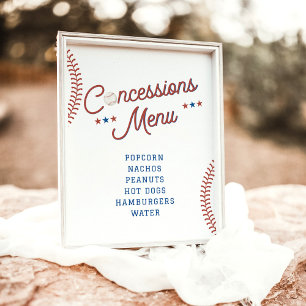 Affiche Symbole du socle de concession de baseball de la r