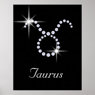 Affiche SYMBOLE DU Taurus Diamant Étincelant