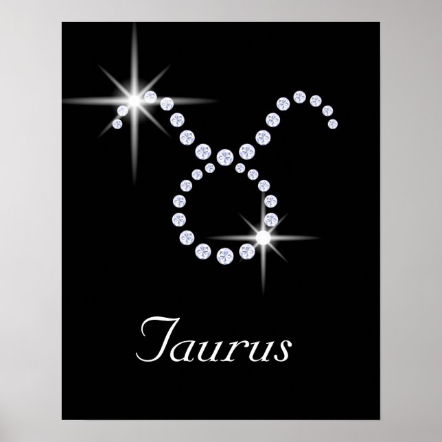 Affiche SYMBOLE DU Taurus Diamant Étincelant (Devant)