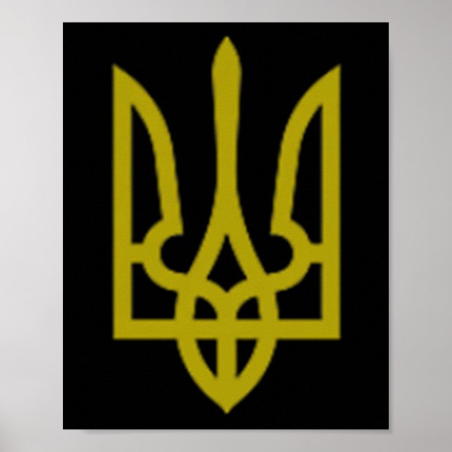 Affiche Symbole du trident de l'armée ukrainienne au milie (Devant)