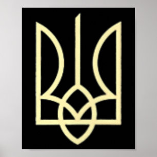 Affiche Symbole du trident de l'armée ukrainienne Moyen uk