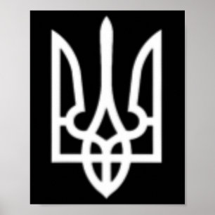Affiche Symbole du trident ukrainien Milieu de l'armée ukr