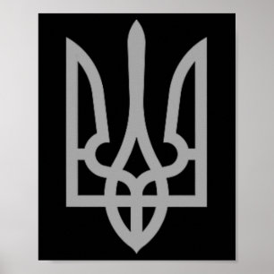 Affiche Symbole du trident ukrainien Tryzub Ukraine Blason