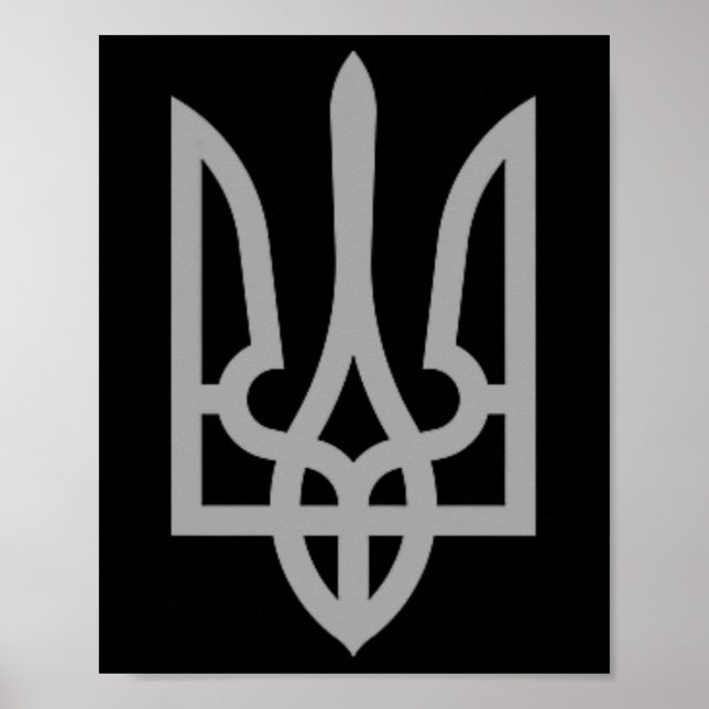 Affiche Symbole du trident ukrainien Tryzub Ukraine Blason (Devant)
